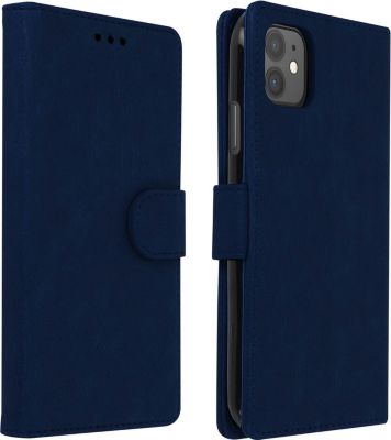 Etui AVIZAR iPhone 11 Portefeuille Chester Bleu Nuit