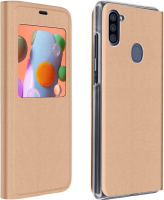 Etui AVIZAR Samsung A11 / M11 Fenêtre S-view Or