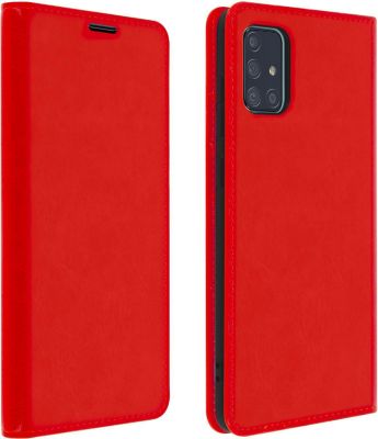 Etui AVIZAR Samsung A51 Portefeuille Cuir Rouge