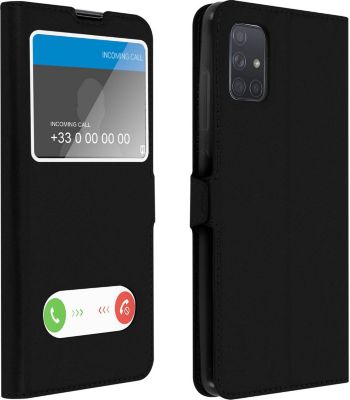 Etui AVIZAR Samsung Galaxy A71 Double Fenêtre Noir Etui AVIZAR Samsung Galaxy A71 Double Fenêtre Noir