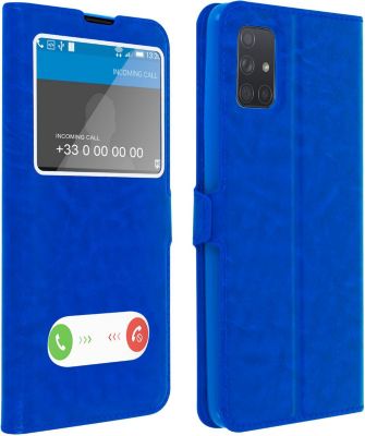 Etui AVIZAR Samsung Galaxy A71 Double Fenêtre Bleu Etui AVIZAR Samsung Galaxy A71 Double Fenêtre Bleu