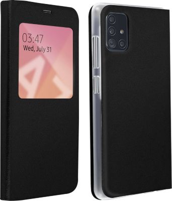 Etui AVIZAR Samsung Galaxy A71 Fenêtre S-view Noir