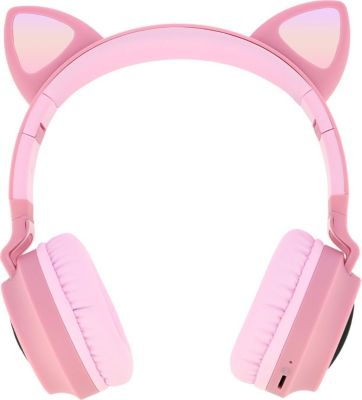 Casque AVIZAR Bluetooth Design Chat lumineuse Rose