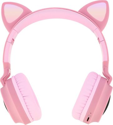 Casque AVIZAR Bluetooth Design Chat lumineuse Rose Casque AVIZAR Bluetooth Design Chat lumineuse Rose