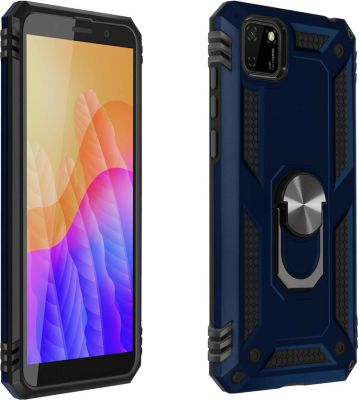 Coque AVIZAR Huawei Y5p Bi-matière + Bague Bleu nuit Coque AVIZAR Huawei Y5p Bi-matière + Bague Bleu nuit