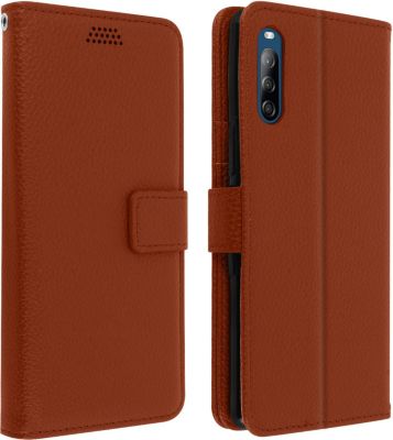 Etui AVIZAR Xperia L4 Portefeuille Support Marron