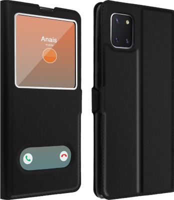 Etui AVIZAR Samsung Note 10 Lite Double Fenêtre Noir
