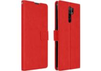 Etui AVIZAR Xiaomi Redmi 9 Porte-carte Vintage Rouge