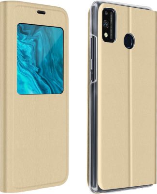 Etui AVIZAR Honor 9X Lite Fenêtre S-view Or
