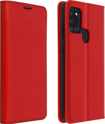 Etui AVIZAR Samsung A21s Portefeuille Cuir Rouge