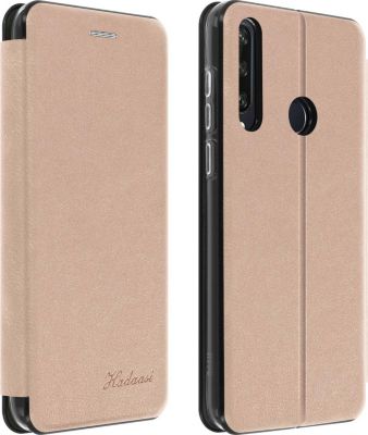 Etui AVIZAR Huawei Y6p Simili-Cuir Texturé Or Rose