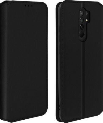 Etui AVIZAR Xiaomi Redmi 9 Portefeuille Élégant Noir