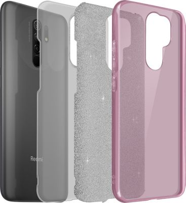 Coque AVIZAR Paillette Xiaomi Redmi 9 rouge