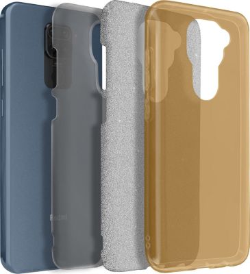 Coque AVIZAR Paillette Xiaomi Redmi Note 9 rouge