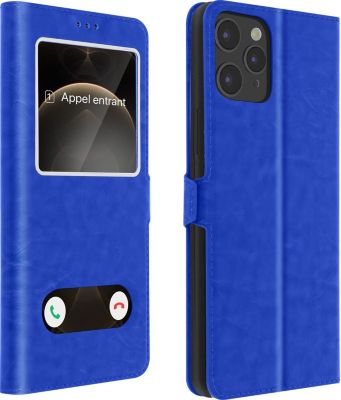 Etui AVIZAR iPhone 12 / 12 Pro Double Fenêtre Bleu