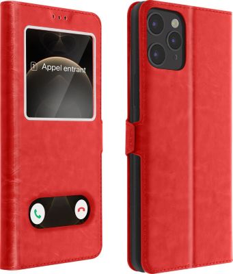 Etui AVIZAR iPhone 12 / 12 Pro Double Fenêtre Rouge Etui AVIZAR iPhone 12 / 12 Pro Double Fenêtre Rouge
