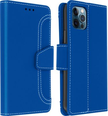Etui AVIZAR iPhone 12 /12 Pro Porte-carte Stand Bleu