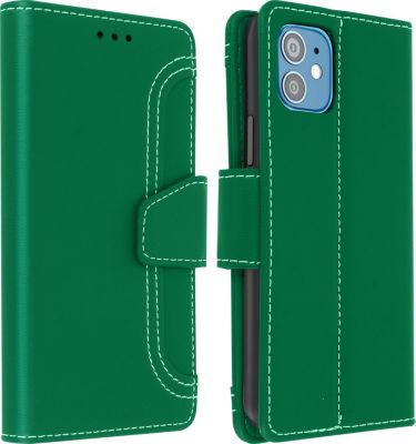 Etui AVIZAR iPhone 12 Mini Portefeuille Stand Vert