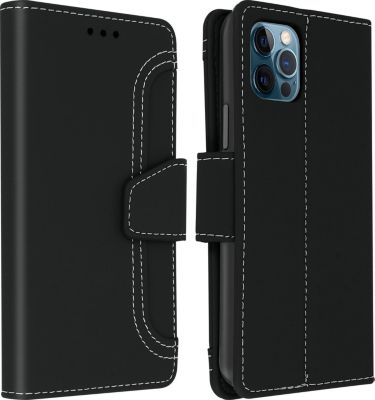 Etui AVIZAR iPhone 12 Pro Max Porte-carte Stand Noir