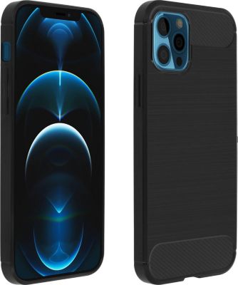 Coque AVIZAR iPhone 12 Pro Max Métal brossé Noir