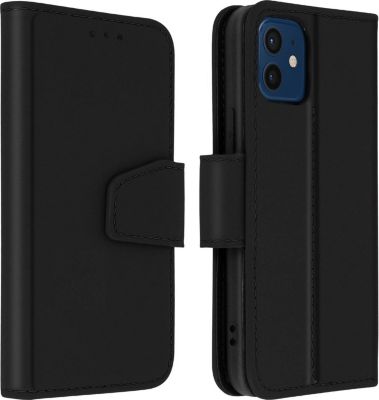 Etui AVIZAR iPhone 12 / 12 Pro Cuir Premium Noir