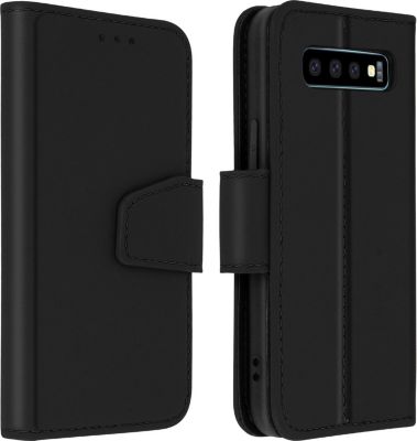 Etui AVIZAR Samsung S10 Plus Cuir Premium Noir Etui AVIZAR Samsung S10 Plus Cuir Premium Noir