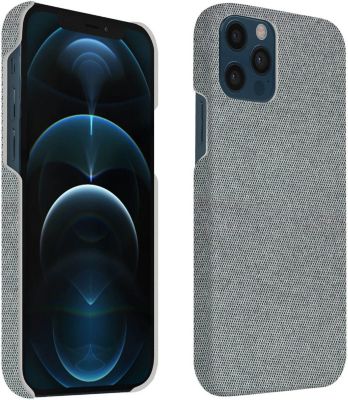 Coque AVIZAR iPhone 12 Tissu Lavable Gris clair