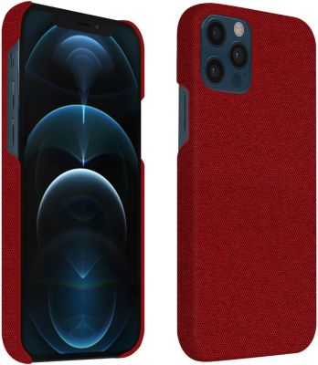 Coque AVIZAR iPhone 12 Tissu Lavable Rouge