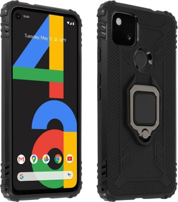 Coque AVIZAR Google Pixel 4A Hybride + Bague Noir