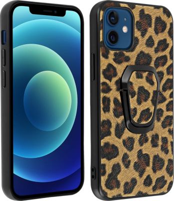 Coque AVIZAR iPhone 12 Mini Imprimé léopard Marron