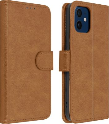 Etui AVIZAR iPhone 12 Mini Folio Chester Marron