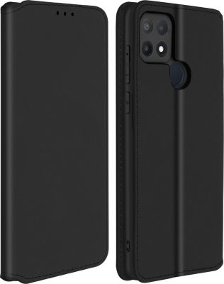 Etui AVIZAR Oppo A15 Portefeuille Élégant Noir