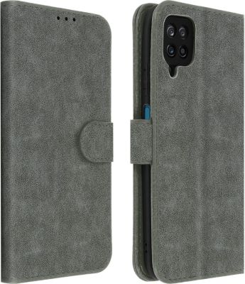 Etui AVIZAR Samsung A12 Portefeuille Chester Gris