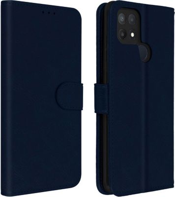 Etui AVIZAR Oppo A15 Portefeuille Chester Bleu Nuit