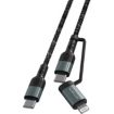 Câble USB 4 SMARTS 2 en 1 Lightning + USB-C Charge 25cm