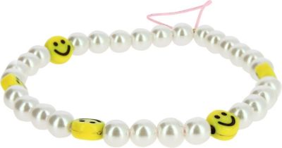 Cordon AVIZAR Bracelet Téléphone Perles Smiley jaunes