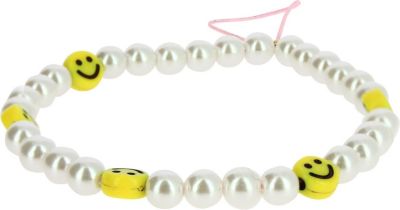 Cordon AVIZAR Bracelet Téléphone Perles Smiley jaunes