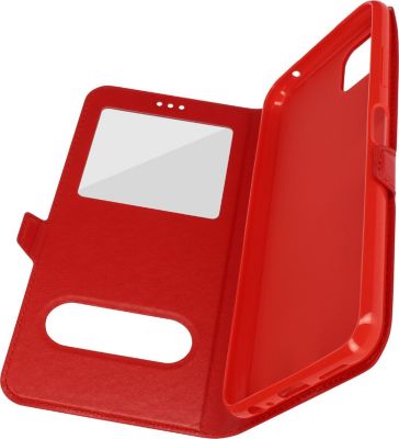 Etui AVIZAR Samsung A22 5G Double Fenêtre Rouge