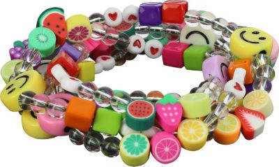 Cordon AVIZAR Collier Téléphone Smiley et Fruits 110cm