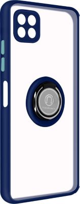 Coque AVIZAR Galaxy A22 5G Bleu + Bague Métallique