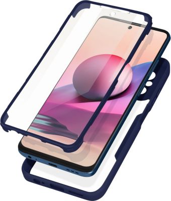 Coque AVIZAR Xiaomi Note 10 Dos Plexiglas Bords Bleu