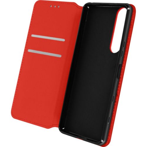 Avizar Housse Portefeuille Fancy Style pour Sony Xperia Z5 Compact Rouge 