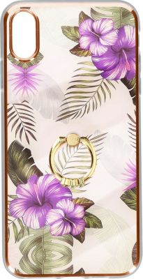 Coque AVIZAR iPhone XS Max à Bague Motif Fleur Violet Coque AVIZAR iPhone XS Max à Bague Motif Fleur Violet