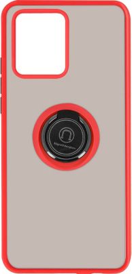 Coque AVIZAR Realme 8 / 8 Pro Rouge, Bague Métallique