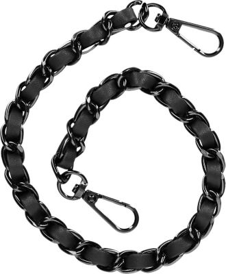 Cordon AVIZAR Chaîne Téléphone Simili Cuir Noir 40cm