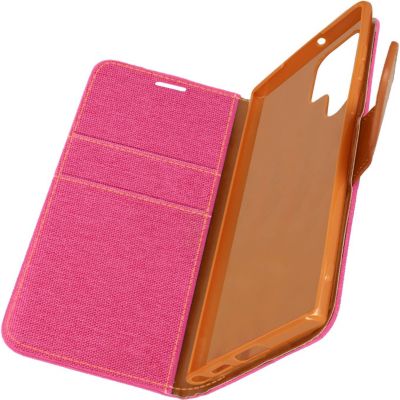 Etui AVIZAR Galaxy S22 Ultra Folio Série Canvas Rose Etui AVIZAR Galaxy S22 Ultra Folio Série Canvas Rose