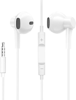 Ecouteurs AVIZAR Filaires Jack 3.5mm Son Stéréo Blanc