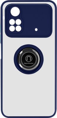 Coque AVIZAR Poco M4 Pro Bleu avec Bague Métallique Coque AVIZAR Poco M4 Pro Bleu avec Bague Métallique