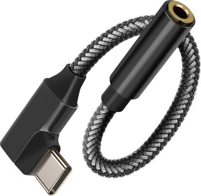 Adaptateur USB C AVIZAR Audio USB-C vers Jack 3.5mm Coudé 12cm