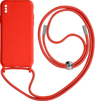 Coque AVIZAR iPhone XS Max avec Lanière 80cm Rouge